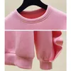 Pullover flickor kläder höst broderad tröja koreansk version barns mode botten skjorta kläder 221122