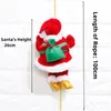 Dekoracje świąteczne Elektryczne Święty Mikołaj Claus wspinaczkowy drabina linowa z muzyką muzyczną zabawki na drzewo Dekor Decor Prezenty chłopcy i dziewczyny 221122