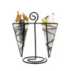 DINING SETS SETREKEN RACK FRAITSHOLDER HOUDER IJzeren Basket Creative Trade Bar Restaurant Black Fry Stand Cone 1-Head 1-Head 1 PCS