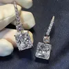 Urok Radiant Cut 3CT Lab Diamond Dangle Earring Real 925 Srebrna biżuteria przyjęcie ślubne Kolczyki dla kobiet prezent dla nowożeńców 221119