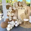 Christmas Decorations 1 Set Khaki Sand White Balloons Arch Garland Kit Retro Coffee Brown Birthday Party Baby Shower 221122