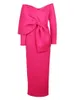 Robes de soirée Femmes Bustier Grande Taille Arc Midi Crayon Robe Chic Dames Célébrité Anniversaire Soirée Occasion Tenues 3XL 221123