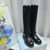 Designer Women Boots Monolith Shiny Combat Shoes Nylon Hailf Outdoor Thick Bottom Mid Long Long Boot 35-42