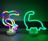 US Test LED Parrot Dinosaur Lights Neon Borden met basis nachtlicht Usbbattery Christmas Lighting221i