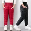 Calça 2-12y crianças calças de inverno garotas atoladas por algodão Espurar esqui quente Panteira de cintura alta criança infantil leggings casuais meninos 221123