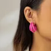 Casual C Ring Geometric Ear Ring Hoop Stud Candy Colored Exaggerated Iron Earrings for Women fashion street