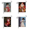 Juldekorationer Santa Snowman Xmas Garden Flags Porch Door Banner Ornament Linen för hem Navidad Nyår