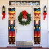 Juldekorationer Nötknäppare Soldat Banner Porch Sign Xmas Ornaments Door Hanging For Home Decor Nyår Noel Gift Navidad