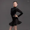 Stage Wear Children Winter Latin Dance Dress For Girls Practice Clothes Salsa Competition Dresses DQS3744