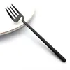 Dinnerware Sets 24pcs Black Cutlery Spoon Fork Knife Tableware Kitchen Decor Ice Cream Desserts Soup Coffee Use 221122