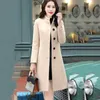 Misto lana da donna Aggiungi cotone Cappotto di lana spesso Cappotti lunghi da donna Giacca autunno inverno Cappotti Trench casual allentato Capispalla 221123