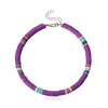 Tornozeleiras de 6 mm de polímero multicolor de 6 mm Heishi Beds Summer Surf Anklet Women Girl 2022 Jóias de cadeia azul roxa da moda Presente presente