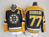 Retro Boston Shotback Bruins Hockey 8 Cam Neely Jersey 77 Ray Bourque CCM 75 rocznica Vintage Classic Team Color Black White żółty