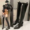 Designer Boots Hbp Knee Women's Autumn and Winter New Pointed Thick Thigh High Heel Heeled Sleeve Thin Knight Woman Shoes 220726