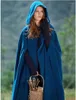 Kvinnor Down Five-Color Hooded Shawl Extended Cloak Coat Tweed Women Solid Sleeve Wool
