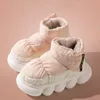 Stivali tacco alto grosso 5 cm caviglia da donna piattaforma invernale morbido cotone femminile scarpe da esterno impermeabile antiscivolo donna scarpone da neve 221123