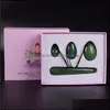 Face Massager Drilled Yoni Eggs Mas Wand Set Gift Box Natural Green Aventurine Balls Women Kegel Exerciser Vaginal Muscles Tightenin Dhnfb