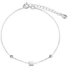 Länk armband säsongsport silver färg mode enkel ritning fyrkantig mångsidig geometrisk pärla för kvinnliga flickor SB027