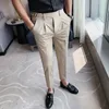 Mens Pants High Quality Elasticity Suit Men Formal Business Office Social Dress Slim Fit Casual Wedding Ankle Trousers Pantalon 221123