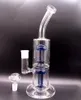 12 Inch Blauw Glazen Waterpijp Waterpijpen met Dubbele Arm Boom Perc Olie Dab Rig Shisha Rookpijpen