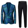 Herren Anzüge Blazer Mode Männer Jacquard Anzug 2 Stück Große Größe 6XL Hohe Qualität Homme Business Kleid Jacke Hochzeit bankett Set 221123