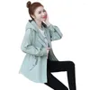 Women's Trench Coats Windbreaker Jacket Women 2022 All-Match Coat Spring And Autumn Female Hooded Faglan Sleeve Ladies Long-Sleeved Outwear