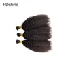 マレーシアの人間の髪のキンキーストレートヘアバルク編み3束の絹のような滑らかな髪の自然な色は染色fdshine1928446を染めることができます