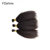 Cabelo humano malaio, cabelo liso e crespo em massa para trança, 3 pacotes de cabelo liso e sedoso, cor natural, pode ser tingido fdshine1200519