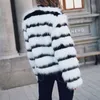 Women's Fur Faux products winter imitation fur coat large size ladies loose round neck short mixed color 221123
