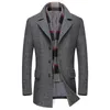 Men's Wool Blends Business Smart Casual en Jacket Turn Down Collar Coat Thicken Warm Male Trench Windbreaker 221123