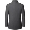 Men's Wool Blends Woolen Blazer Jacket Coats Stand-up Collar Suit Chinese Style Slim Fit Male Casual Busines Cardigans Long Coat 221123