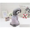 Vêtements de chien Pet Dog Combinaison Vêtements Amitié Modèle Hiver Mode Quatre Jambes Stripe Pyjamas Accueil Vêtements Accessoires Nouvelle Arriva Dhsgi