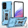 Camera Protection Cases For Samsung A14 A13 A23 A33 A53 A73 A42 A32 A52 5G Sliding Window Phone Ring Funda Shockproof Case