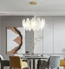 Modern Simple Decor Pearl Feather Glass Chandelier Luxury Living Room Lamp Bedroom Dining Room Kitchen Designer Pendant Light