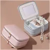 Jewelry Boxes Small Jewelry Box Double Layer Travel Organizer Cute Pu Leather Display Boxes For Rings Earrings Bracelets Necklace Dr Dhctc