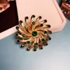 دبابيس Cindy Xiang Green Color Rhinestone Flower for Women Vintage Coat Jewelry Design Winter Quality