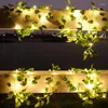 Strings Artificial Leaf Flower Led String Lights Christmas Decorations Outdoor Home Garland Wedding Party Decor Fairy Garden Patio