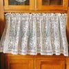 Perde Amerikan tarzı ülke çiçek pamuk iplik tığ işi kapılı kapılı dolap mutfak pencere yarım perde#4