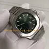 5 Color With Box Wristwatches Watches Men 40mm Green Dial Stainless Steel Bracelet Folding Clasp Asia Cal.324 Movement U1F Automatic Transparent Back Watch