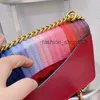 Klare HH Top Multicolor small Canvas shoulder bags Women Rainbow Denim Bags Chain Crossbody Bag Luxury Messenger Handbags Sacoche Wallet Tote Purse 21x15cm 2023