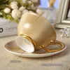 Mugs Europe Bone China Coffee Cup Saucer Spoon Set 200ml Luxury Ceramic Mug Topgrade Porcelain Tea Cafe Party Drinkware 221122