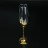 ワイングラスウェディングクリスタルシャンパンメタルスタンドフルートゴブレットパーティーカップルバレンタインデーギフト200ml在庫卸売SS1123