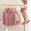 Mantel Mädchen Kaschmir Oberbekleidung Graben Kinder Winter Schal Mantel Baby Kleinkind Mädchen Mäntel Rosa Samt Jacke Dicke Kind Kleidung 221122