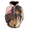 Men's Hoodies 2022 Spring And Autumn 3D Printing Horse Pattern Men Casual Fashion Hoodie