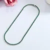 Pendant Necklaces 1624 Inch 4160 cm Solid Real 925 Sterling Silver Tennis Choker Pave 3 mm Emerald Green Zircon Fine Jewelry 221119