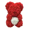 Fleurs décoratives Couronnes de la Saint-Valentin cadeau 25 cm Rose ours de avec rouge 221122