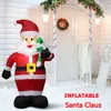 Dekoracje świąteczne 240 cm Giganty nadmuchiwana zabawka dla lalki Świętego Mikołaja z LED LED LED Dekoracja świąteczna na imprezę domową na zewnątrz Rok Garden Navidad 221123