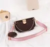 Luxury Fashion Handbag Women äkta läder med bokstäver Multi L -tillbehör Flower Pouch Luxurys Designer Girl Shoulder Handbags 3