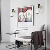 Lâmpadas de parede Lâmpada de cabeceira do quarto nórdico Personalidade criativa moderna Arte de ferro preto e branco Corredor Hall SCONCE