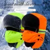 Autunno e Inverno Riflettente Russia Ushanka Cappello Ispessimento Caldo Lavoro Chapeau Bomber Cappelli Antivento Ciclismo Peluche Copricapo Trapper Cappelli